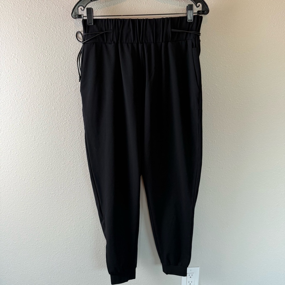 ADAY Sunday Morning Jogger Pants Black Double Tie Waist Casual Women’s Medium